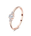 Salient Shaped of Crystal Silver Ring NSR-4073